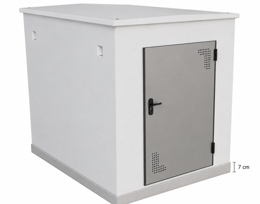 [V8MA32CL1] Caseta monoblock 3,00x2,00 m cub. 2 aguas puerta lado corto con solera