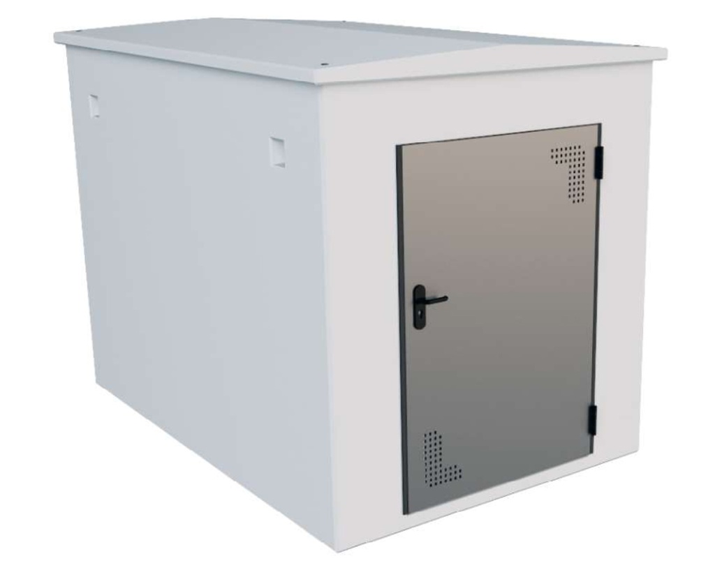 [V8MA32C01] Caseta monoblock 3,00x2,00 m cub. 2 aguas puerta lado corto sin solera