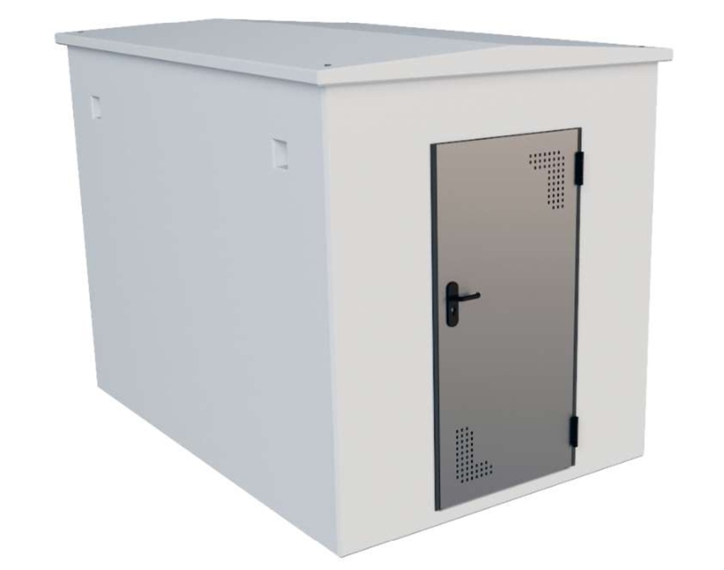 Caseta monoblock 3,00x2,00 m cub. 2 aguas 2 puertas lado corto sin solera