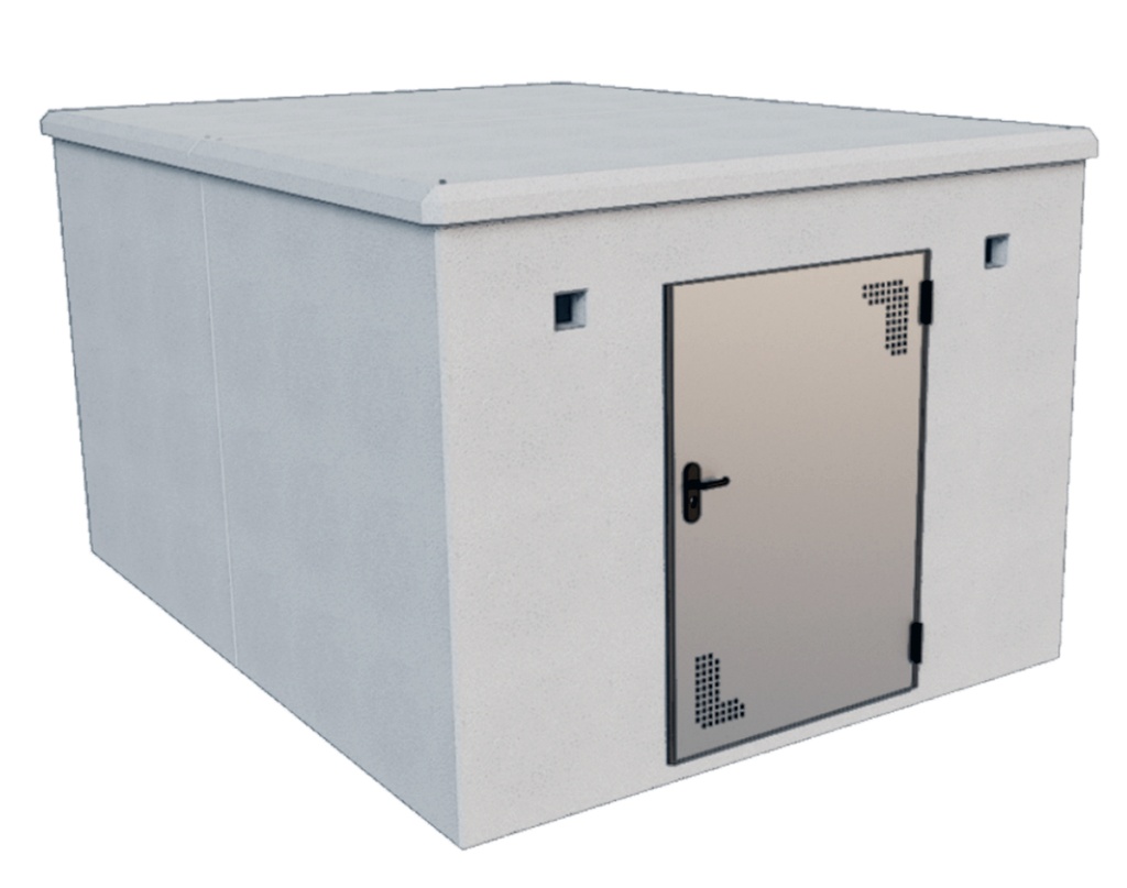 Caseta Biblock 4,00x3,00 m puerta lado corto