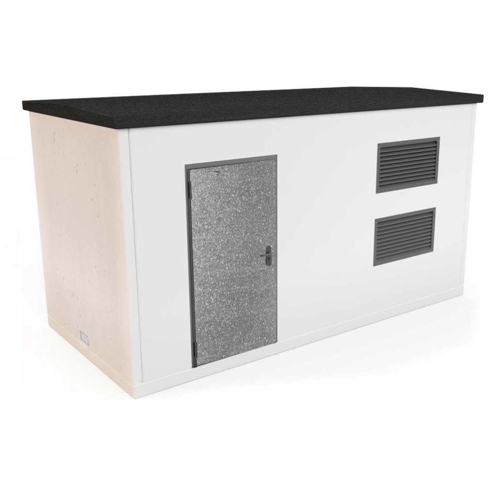 [V8PB75X24] Caseta H.A. 7,50x2,40x2,50 m Cubierta inclinada