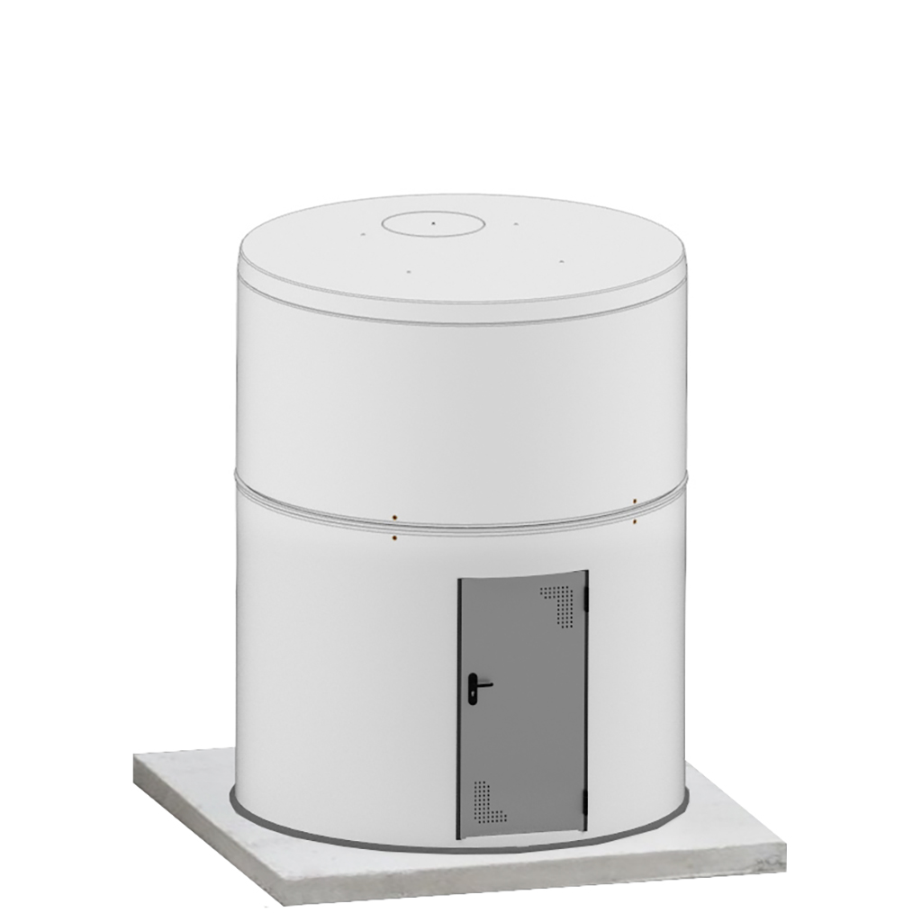 Depósito cilíndrico 7,5 m³ con caseta soporte h=2,20 m.