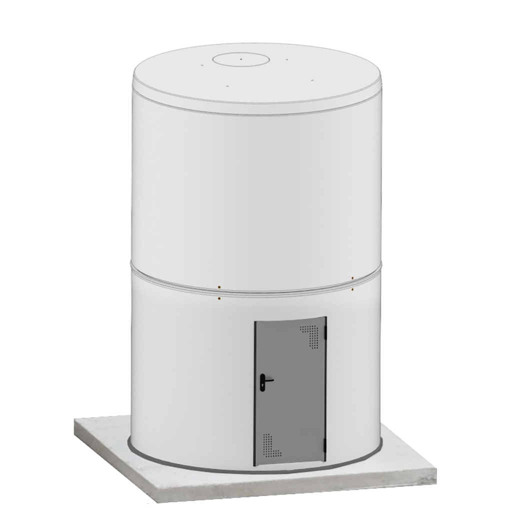 Depósito cilíndrico 12.5 m³ con caseta soporte h=2,20 m. 