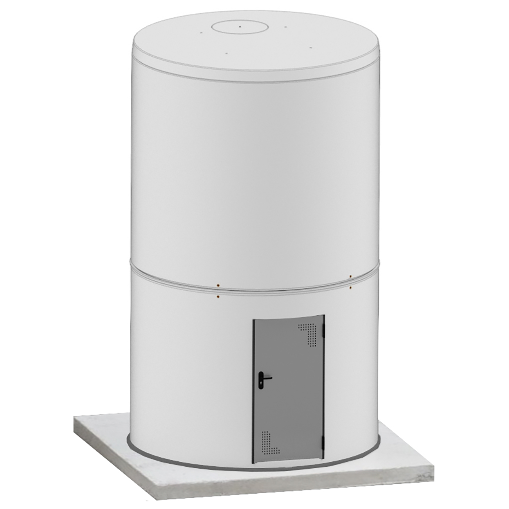 Depósito cilíndrico 15 m³ con caseta soporte h=2,20 m. 