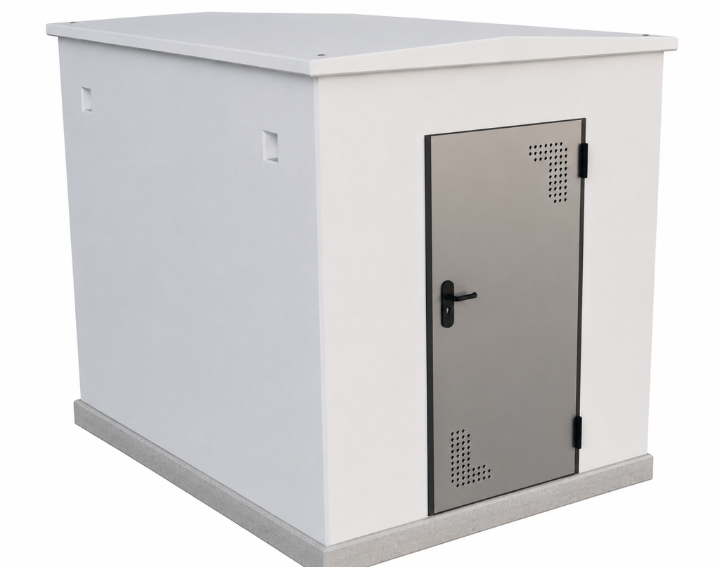 [V8MA32CL2] Caseta monoblock 3,00x2,00 m cub. 2 aguas 2 puertas lado corto con solera
